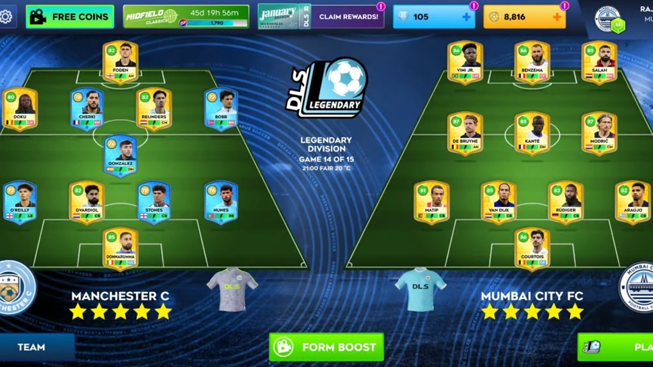 Manchester City Fc vs Mumbai City Fc 🤯 #dls26 #dls