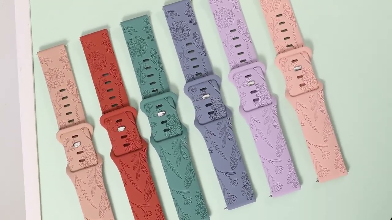 2 Packs Floral Engraved Band Compatible with Fitbit Versa 2/Fitbit Versa/Versa Lite Bands Women,