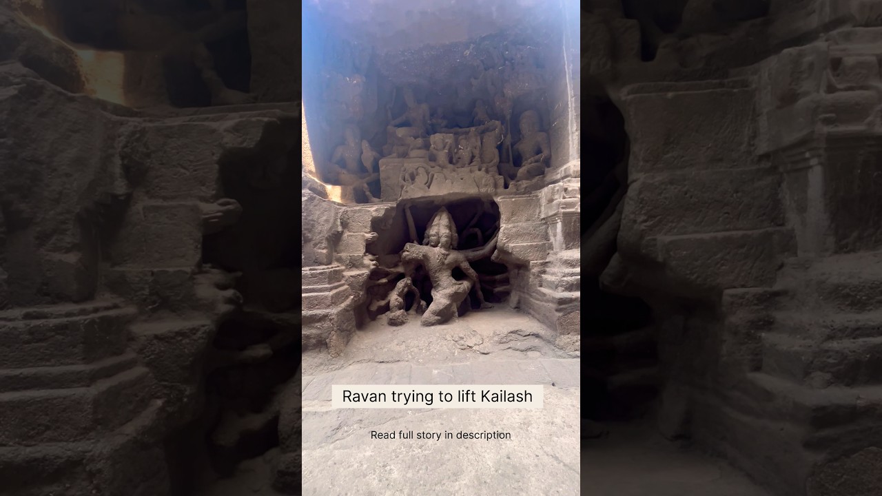 Famous sculpture of Ellora caves #globetrottervirus #kailashtemple #ravan #mahadev #hindu #hinduism