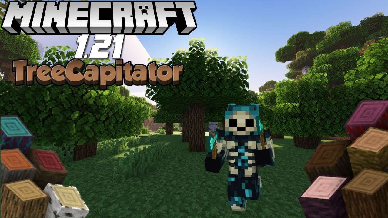 Minecraft Java 1.21 Treecapitator Data Pack and Falling Tress Mod Showcase-Tutorial