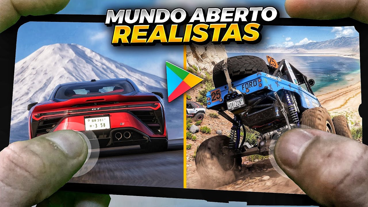 OS 10 MELHORES JOGOS de CARROS REALISTAS e MUNDO ABERTO PARA CELULAR