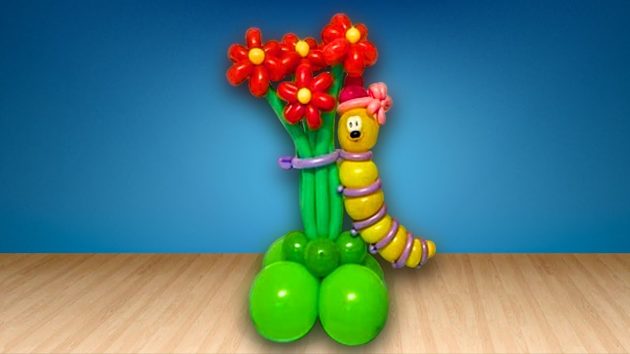 Caterpillar with the colors of balloons