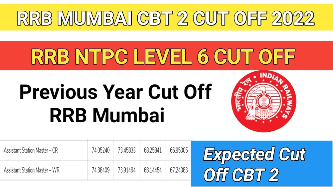 RRB NTPC LEVEL 6 CUT OFF 2022 | RRB Mumbai CBT 2 Previous Year Cut Off | RRB Mumbai Expected Cut Off