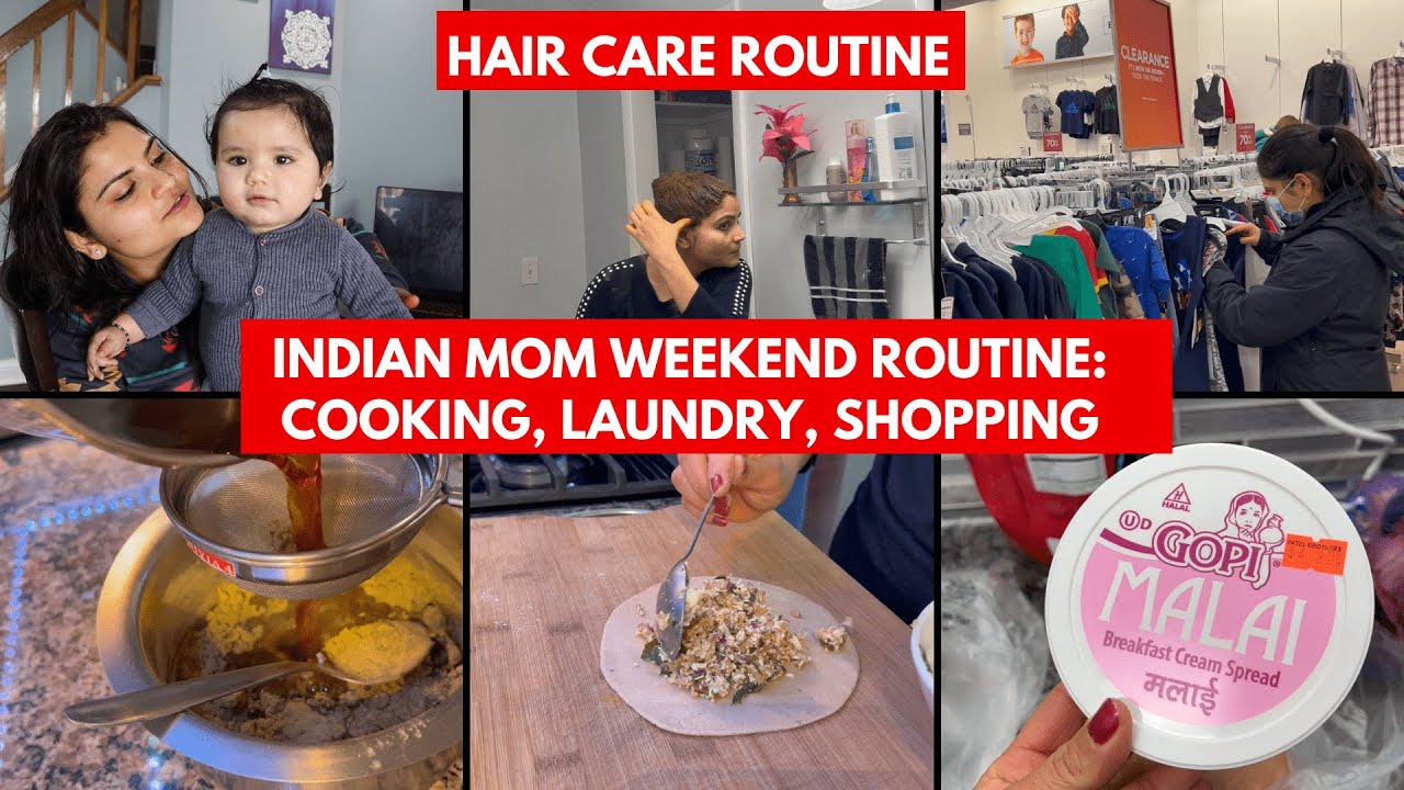 Indian Mom Weekend Routine: Cooking, Shopping~Weekly Grocery Haul~ Hair Care Routine~Real Homemaking