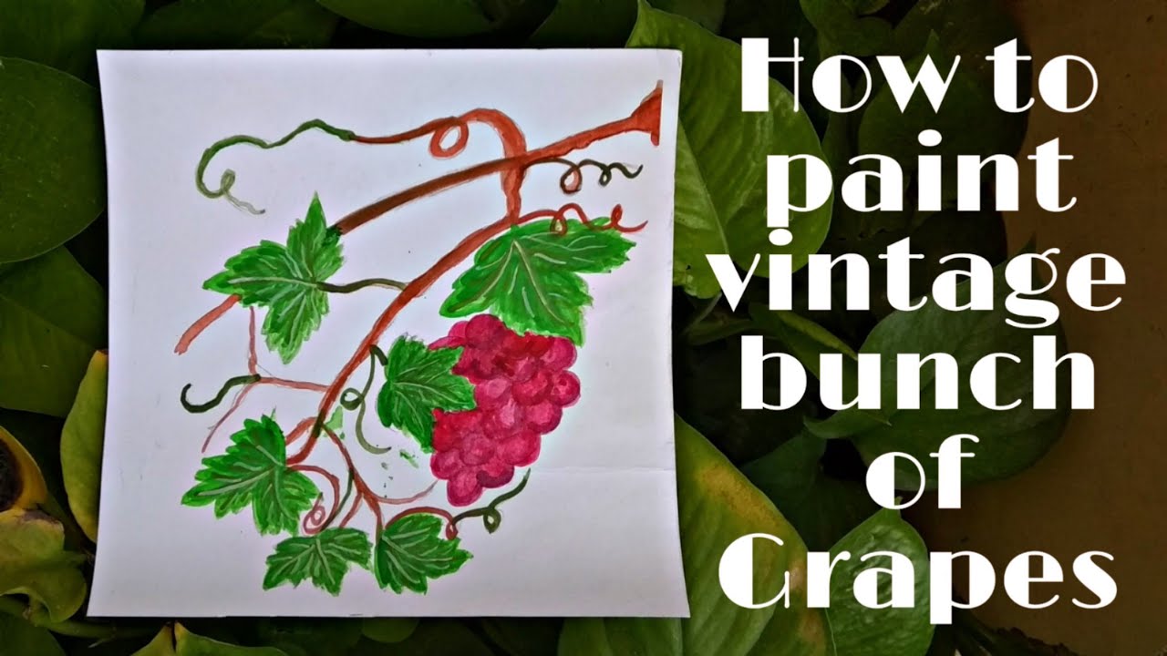How to paint vintage bunch of grapes for beginners||Moderne kunstS||