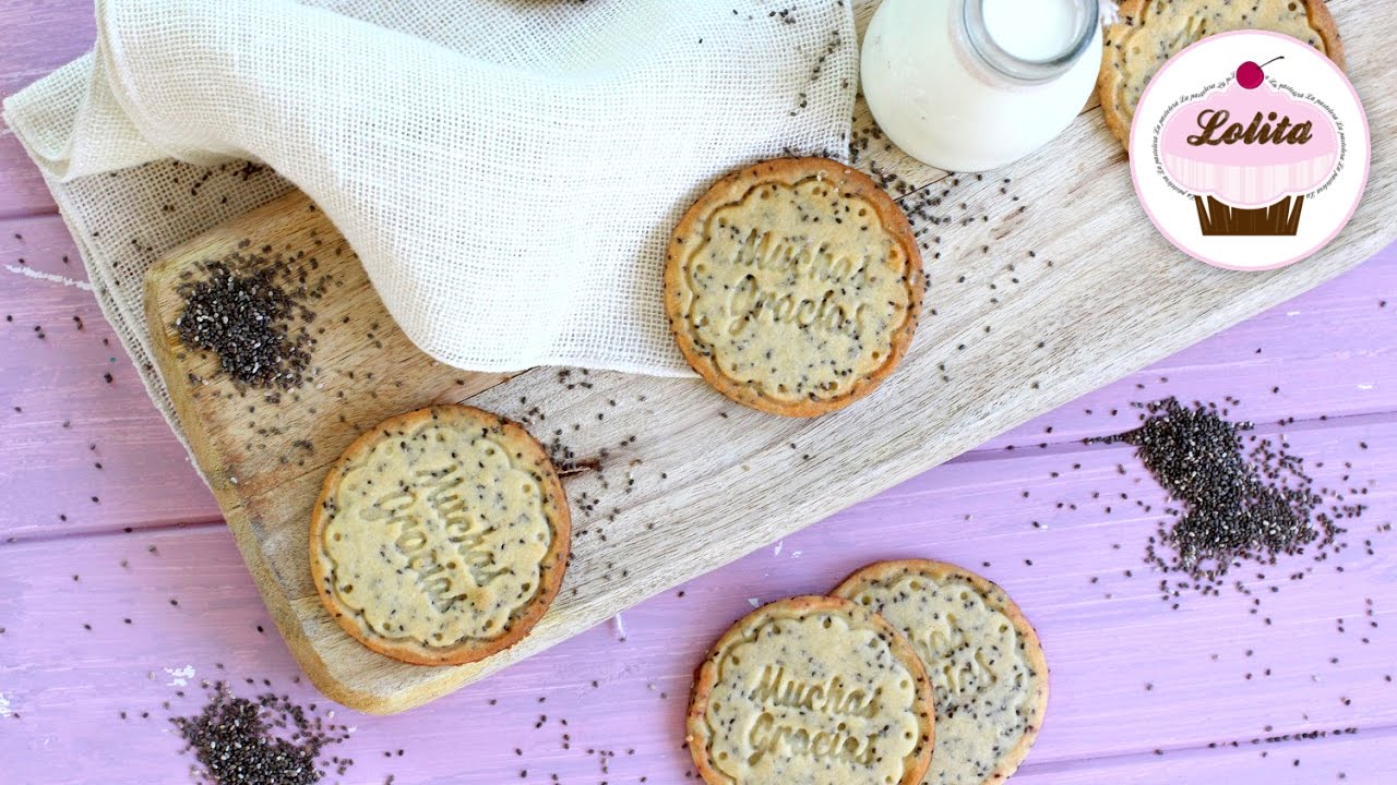 GALLETAS de MANTEQUILLA con CHÍA ❤️ RECETA FÁCIL y RÁPIDA 👩‍🍳 Lolita la pastelera