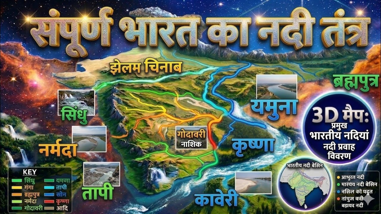 भारत की प्रमुख नदियाँ | कोसी, दामोदर, सतलज, लूनी, झेलम, श्योक | UPSC, UPPSC, SSC Geography