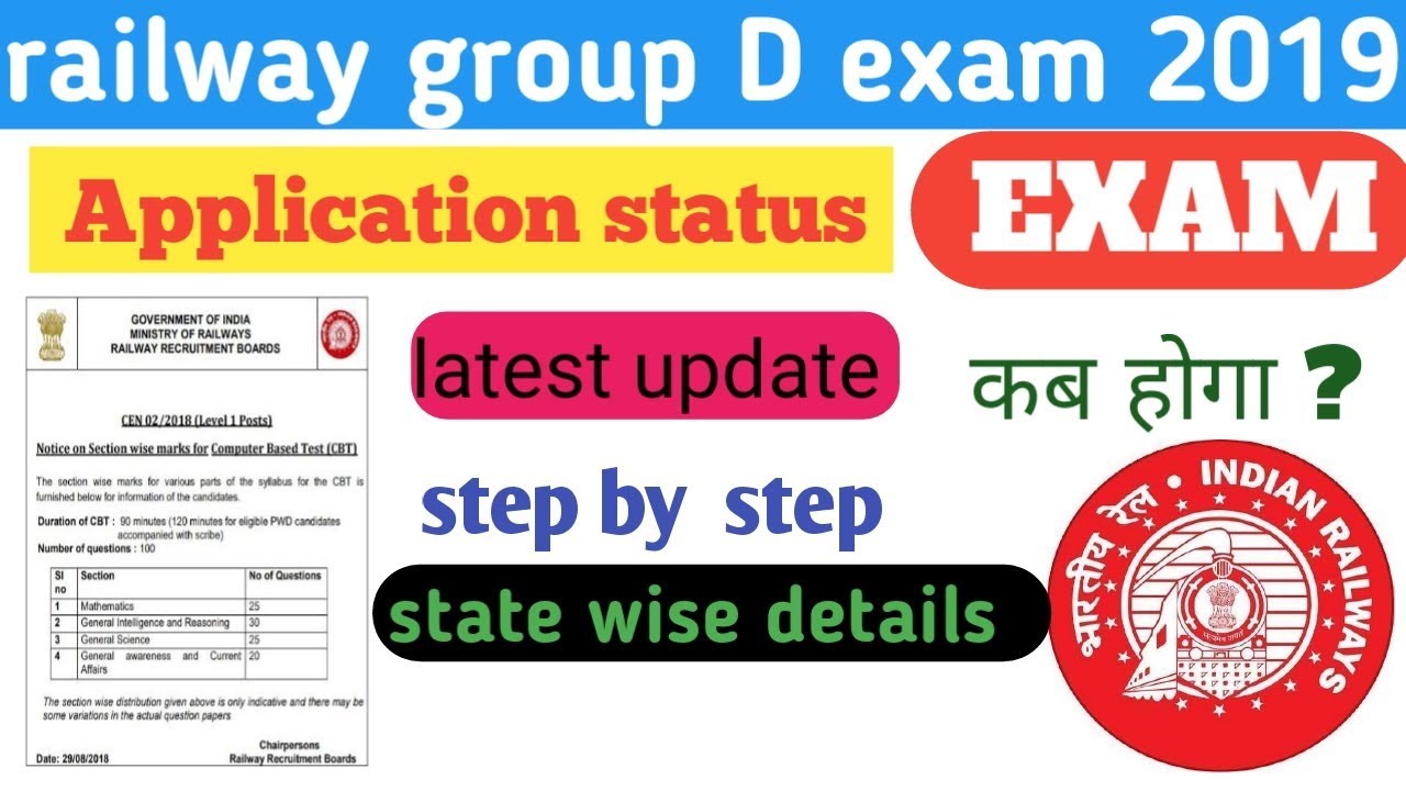 Railway Group D Exam 2019 : check your application status - RRC 01/2019 LEVEL 1 ||ONLINE JOB