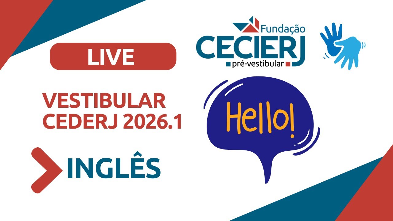 Live de Inglês - Vestibular Cederj 2026.1