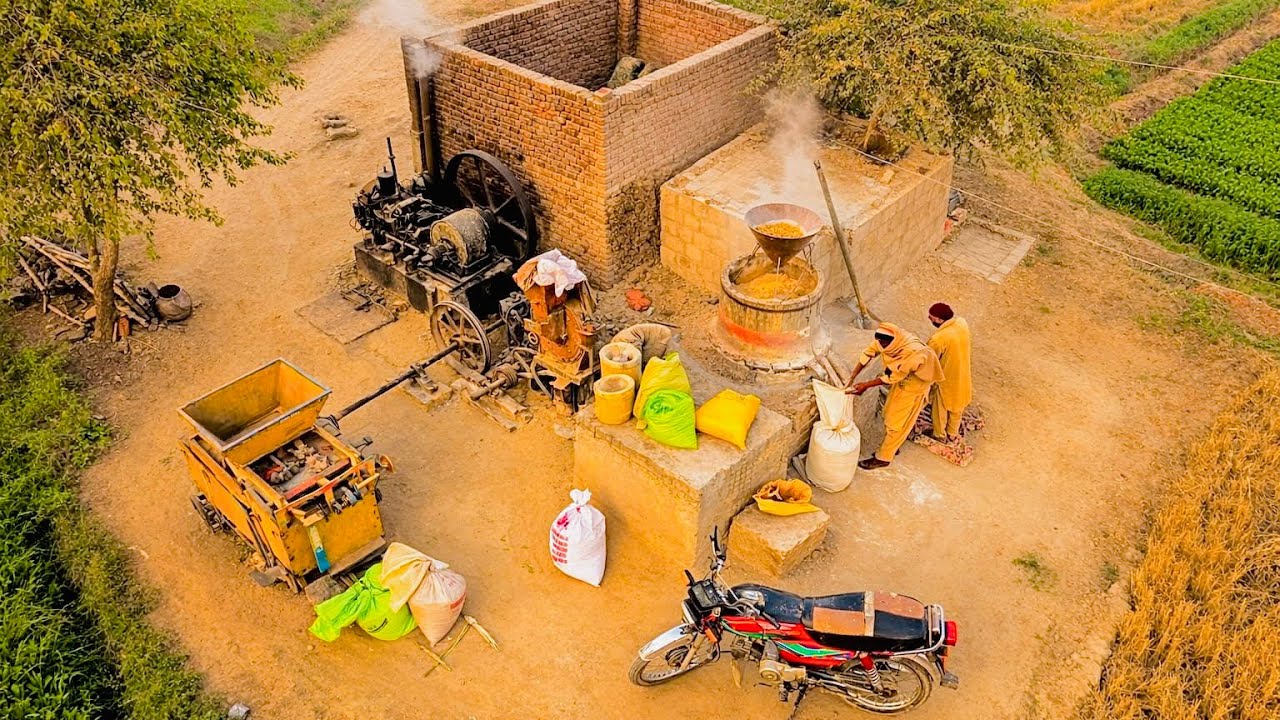 Old black engine work for floor mill #automobile #machinerychannel 