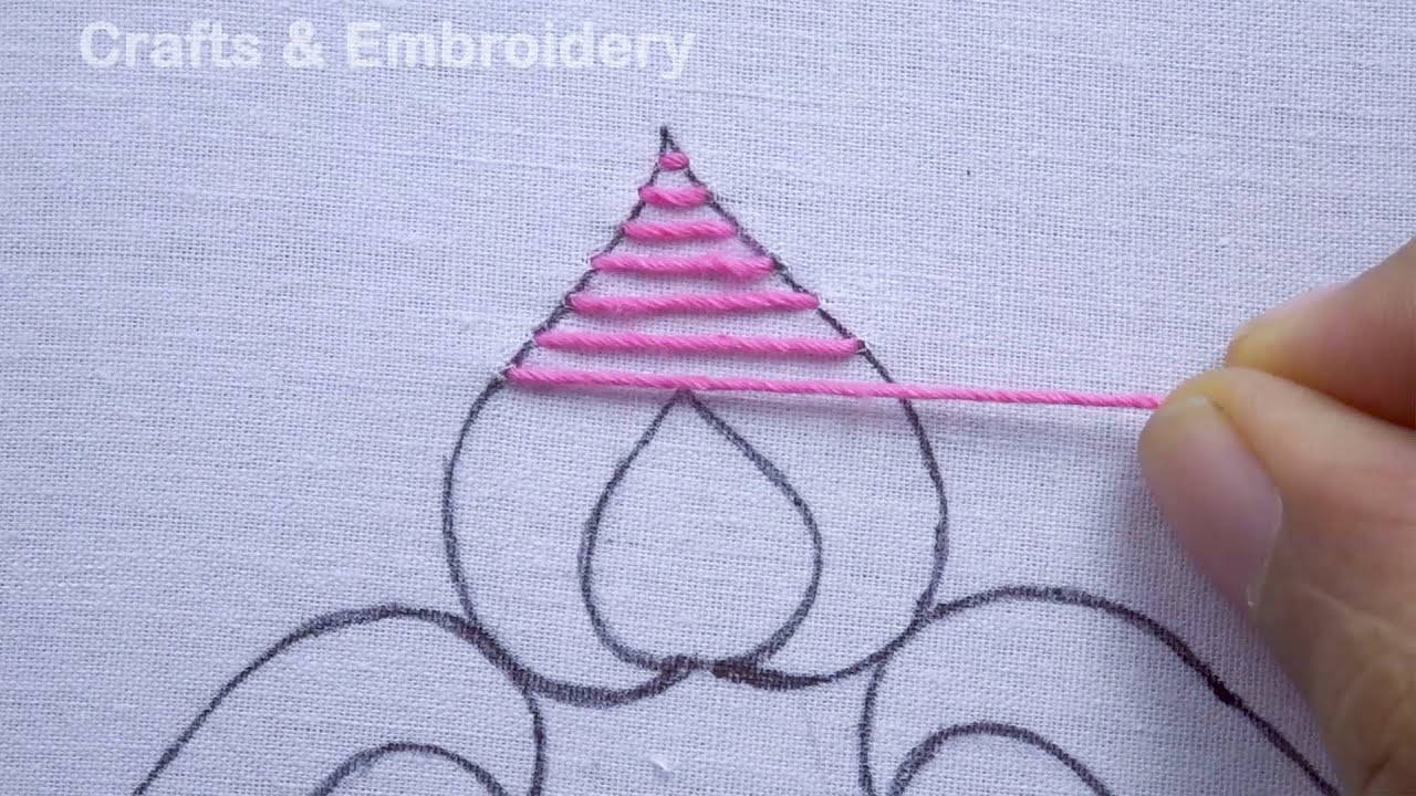 Latest Flower Embroidery Tutorial for Beginner, Easy Flower Embroidery Design, Raised Chain Stitch