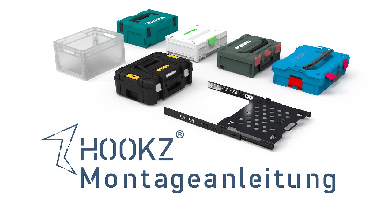 [DE] Montageanleitung HOOKZ Auszug / Schublade f&uuml;r Werkzeugboxen