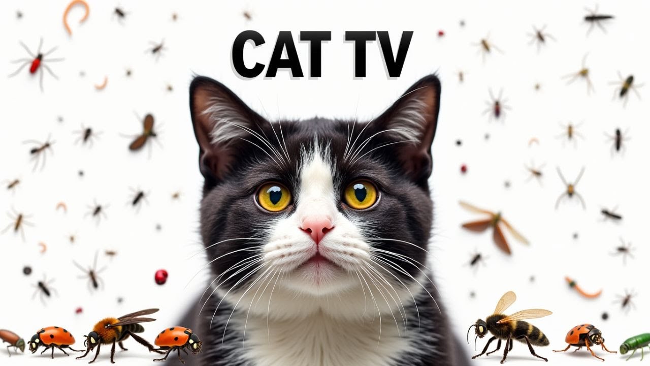 CAT GAMES | Collection of fun Cat Games to entertain your pets Episode 01 | 3 HOURS | 🐝🐞🦋🦎🐜