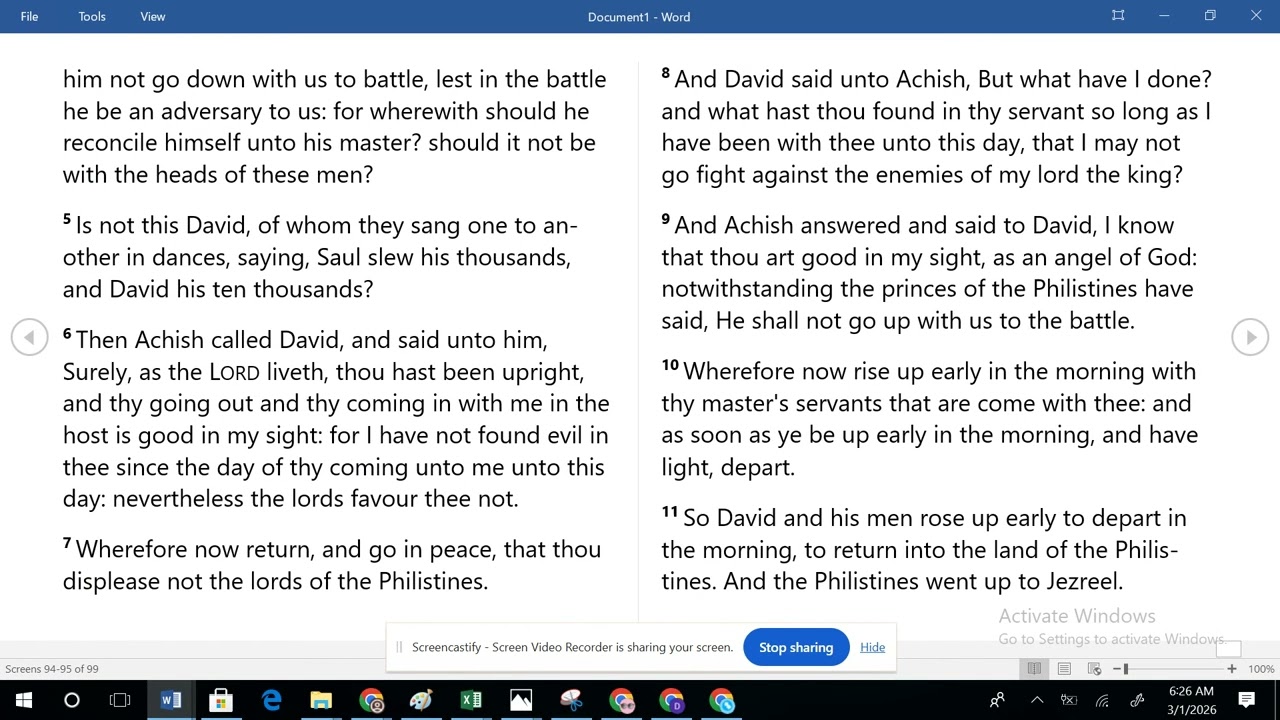 3.2.26 1 Samuel 29:1-11 God’s hand removed