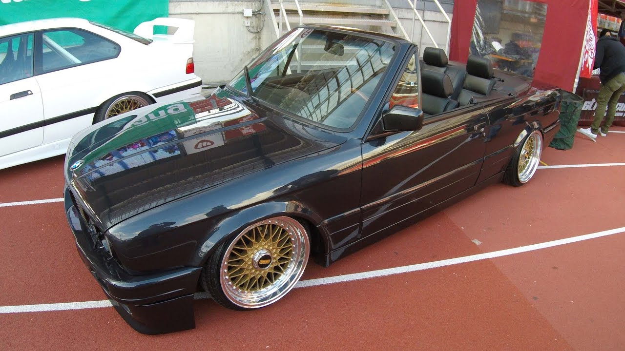 BMW E30 Cabriolet 3-series facelift tuning show car black colour the 3 walkaround bbs wheels V1333