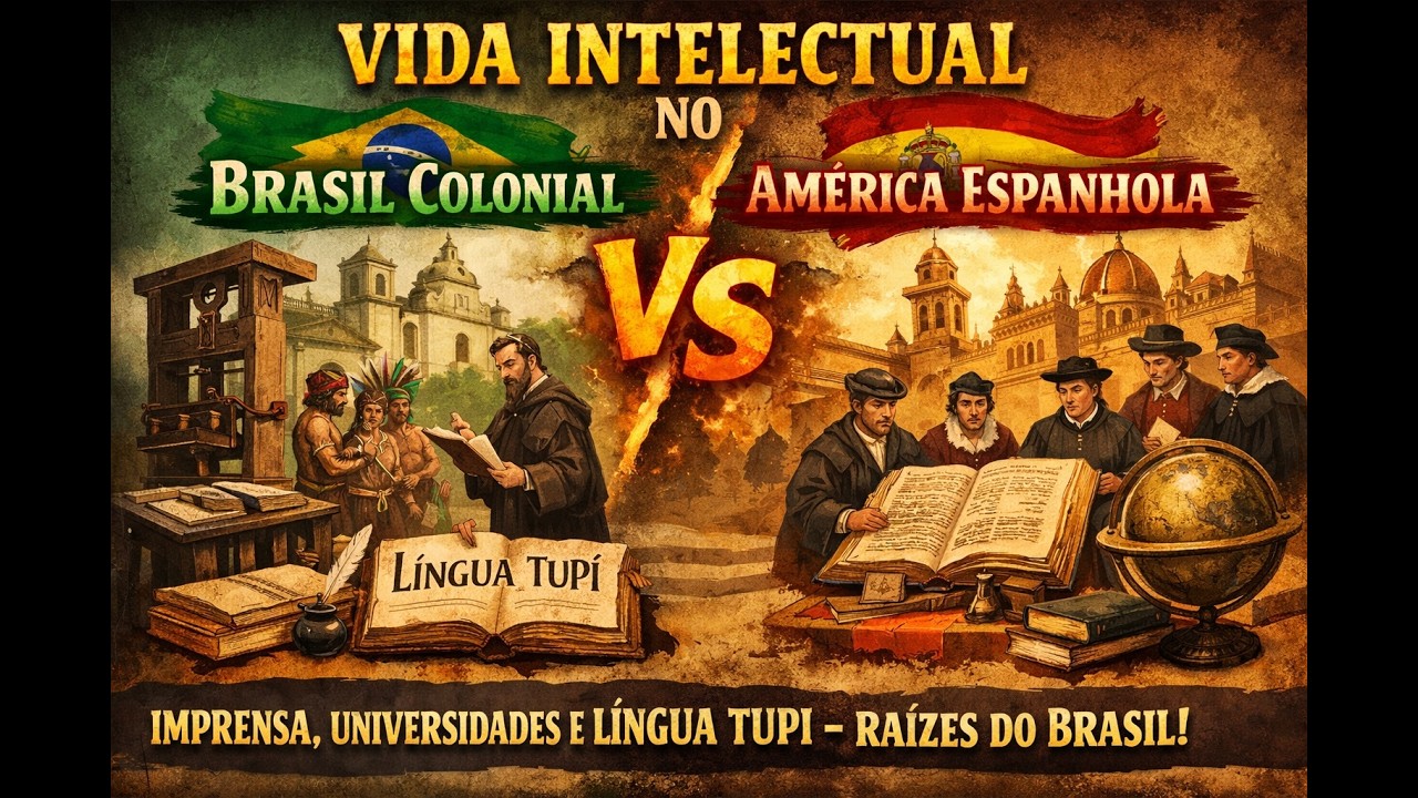 Vida Intelectual: Brasil Colonial vs América Espanhola Universidades e Língua Tupi
