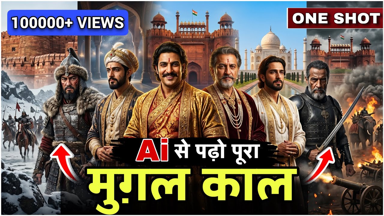 Complete Mughal Empire One Shot || पूरा मुगल काल || History For UPSC/SSC #aihistory #ai #viral 