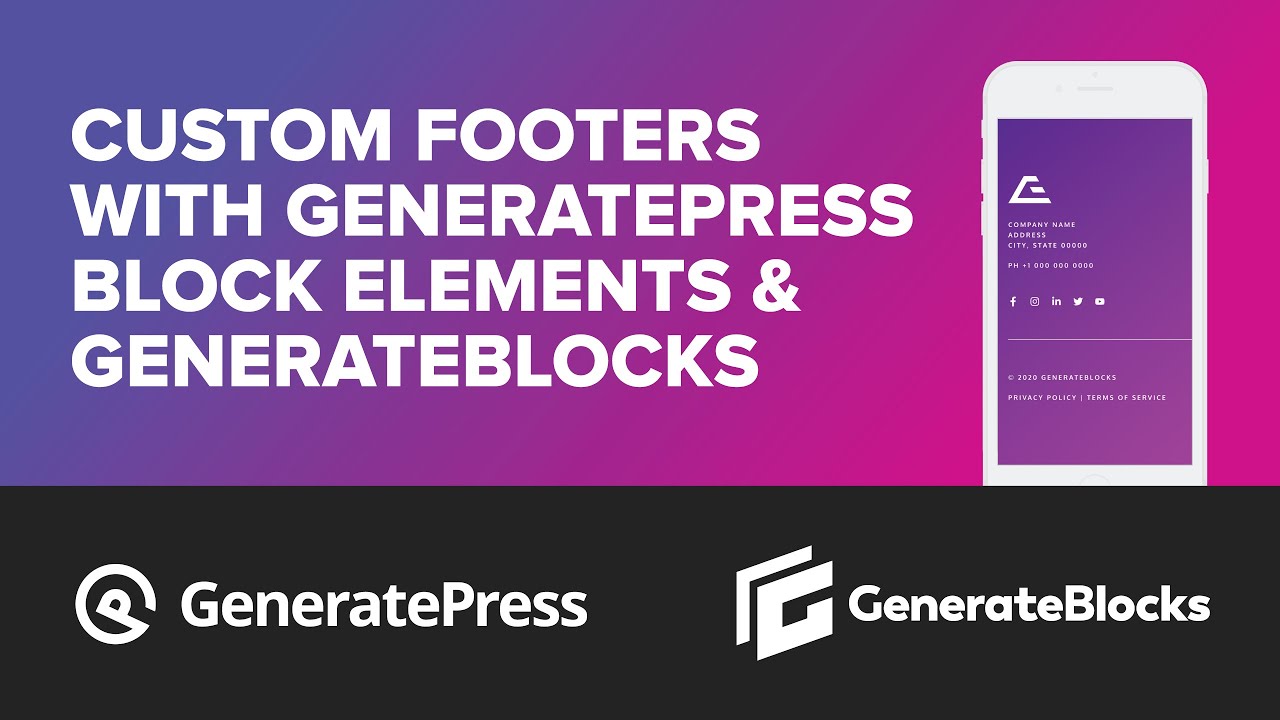 Custom Footers with GeneratePress Block Elements & GenerateBlocks
