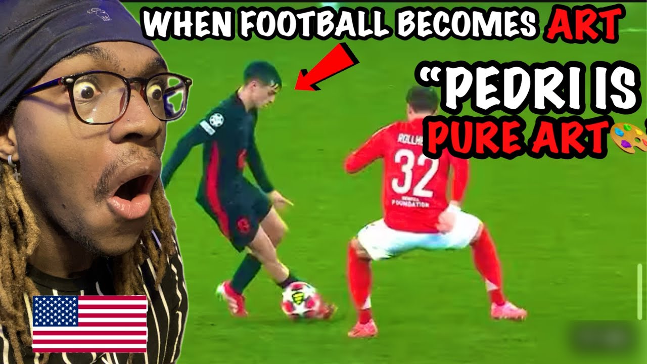 ПЕДРИ – Молодой ХУДОЖНИК футбола 🎨 (реакция АМЕРИКАНЦА на чистое ИСКУССТВО в футболе)