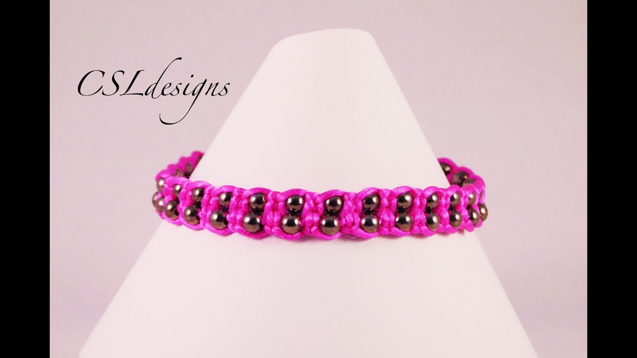 Double macrame bracelet with beads