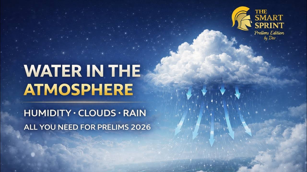 Water in the Atmosphere Explained | Humidity, Clouds & Rainfall | UPSC Prelims 2026