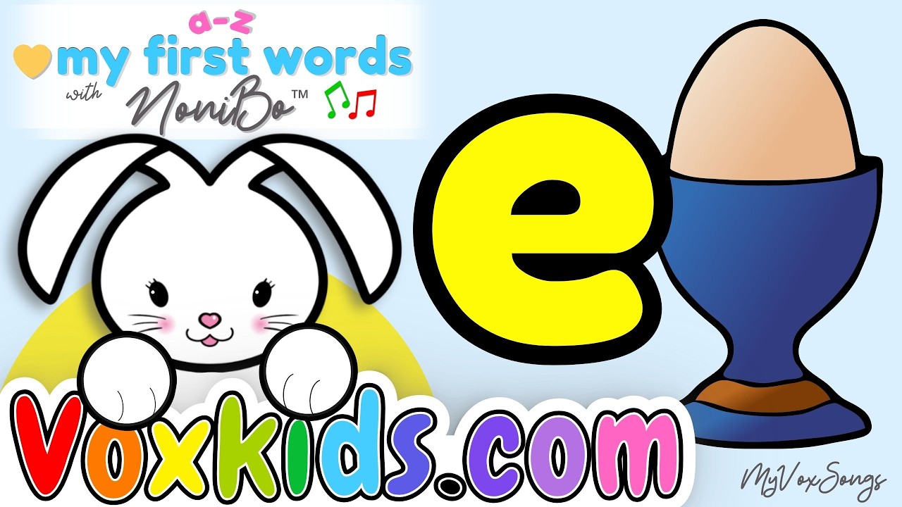 ⭐ Letter E – Learn “Eh” Sound & First Words 🥚 | Nonibo A–Z Phonics | VoxKids™