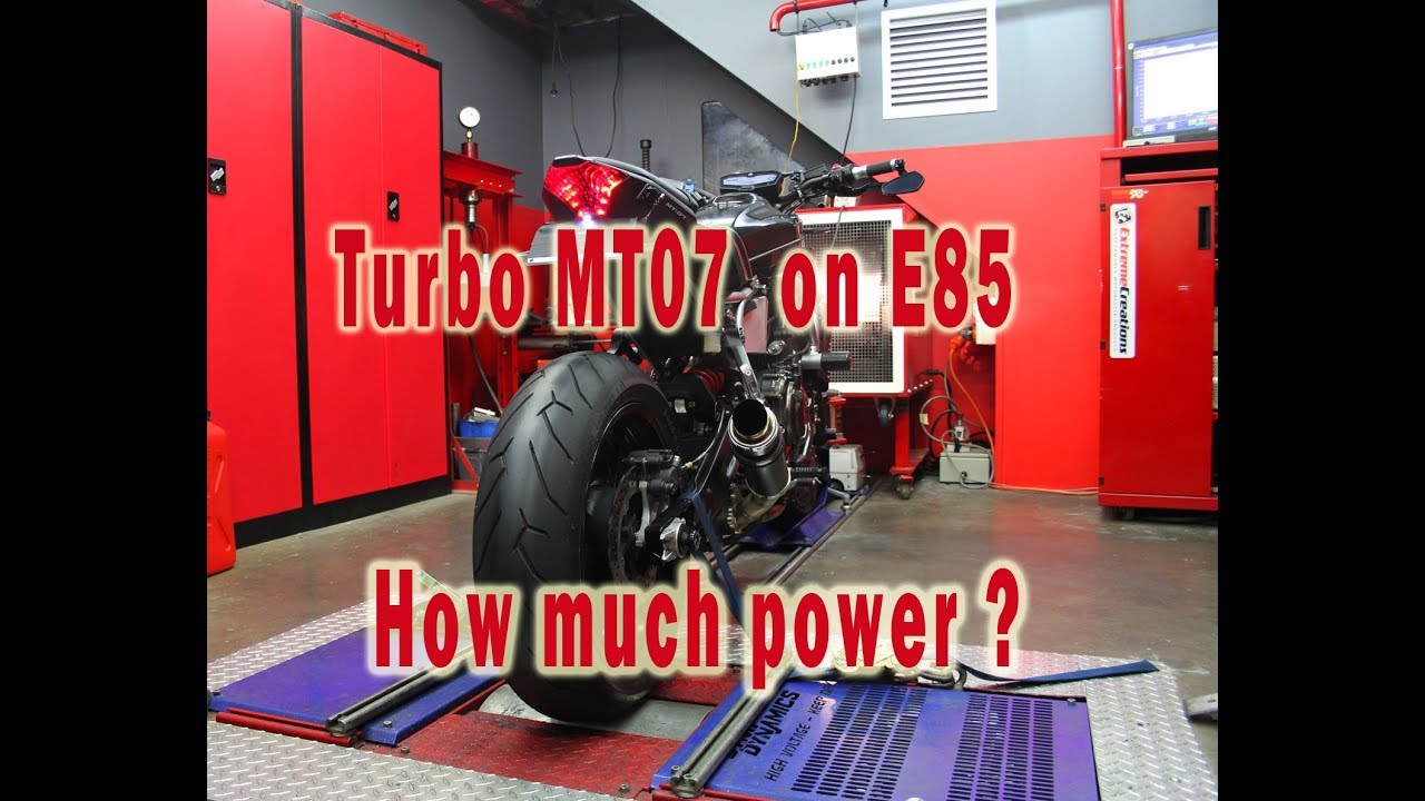 MT07 Turbo настроен на динамометре E85