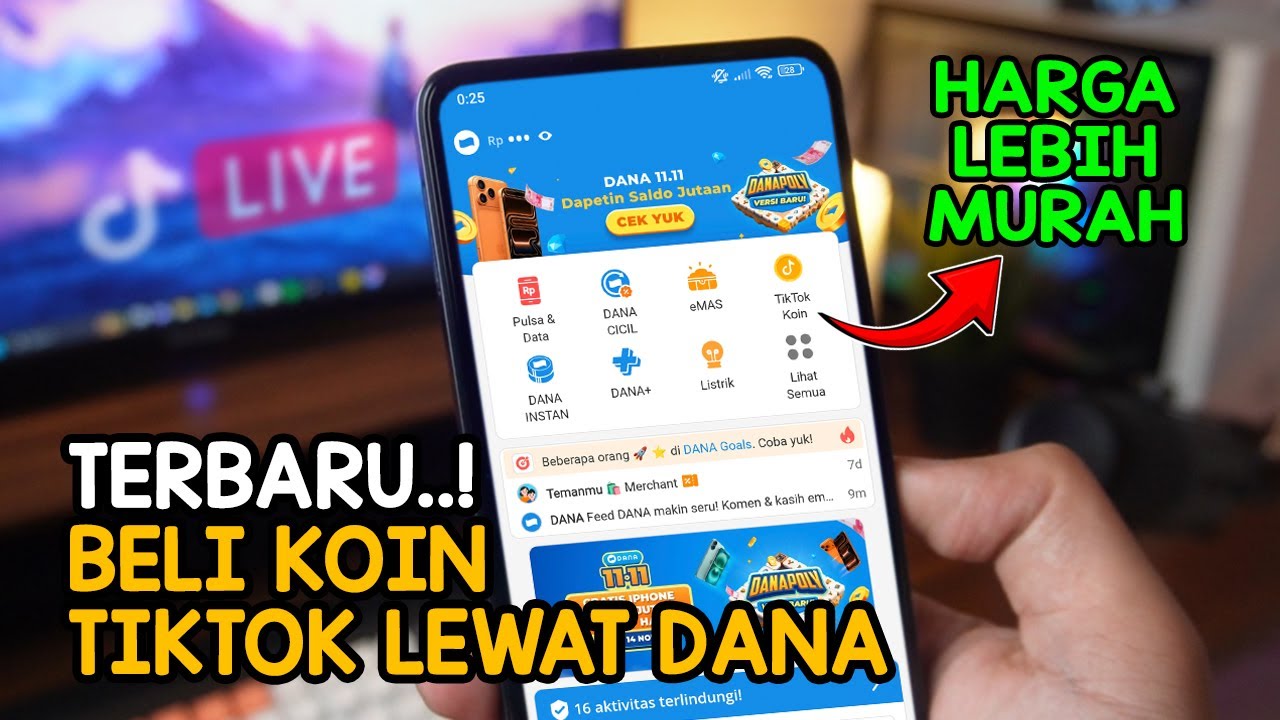 Tutorial Beli Koin Tiktok Murah Lewat DANA | BKD tutorials Cara Top Up TikTok Koin Murah Terbaru
