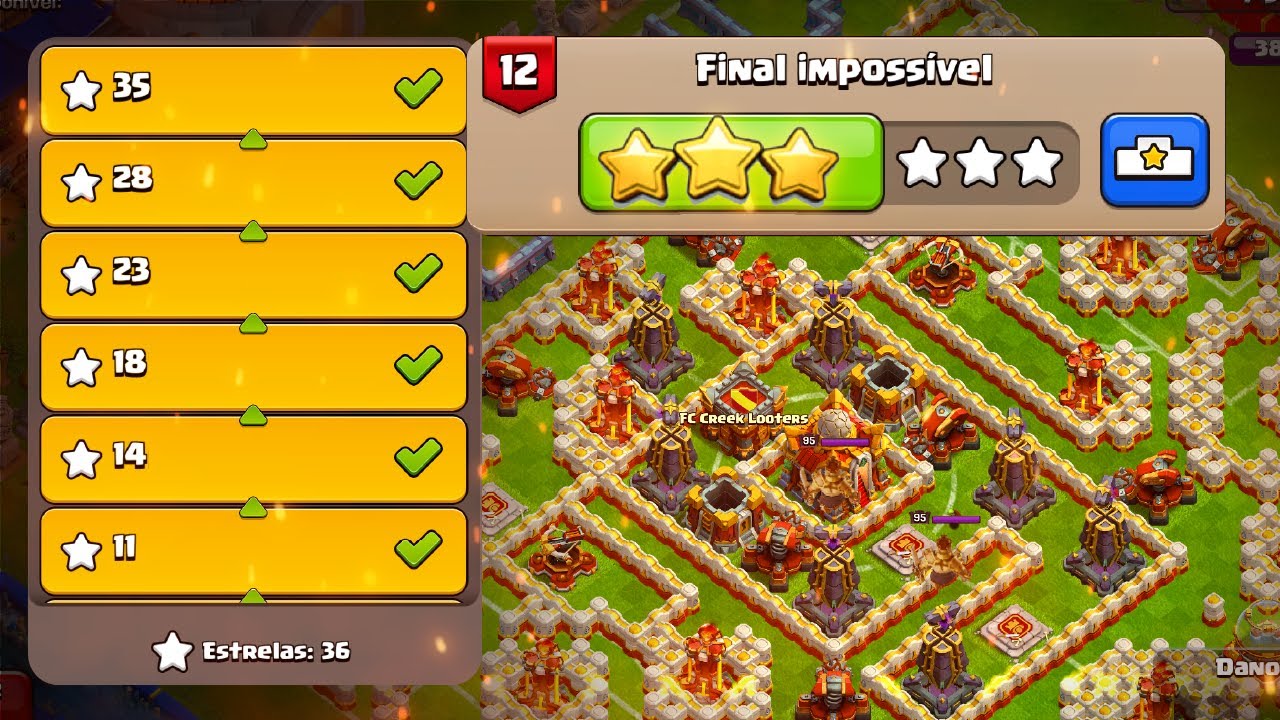 Quase Impossível! Consiga as 3 Estrelas no Último Desafio do Clash of Clans