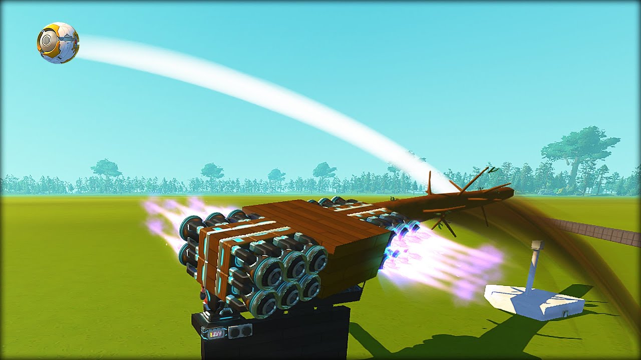 Who Can Hit the Furthest Home Run Using a TREE as the Bat? (Scrap Mechanic Gameplay)