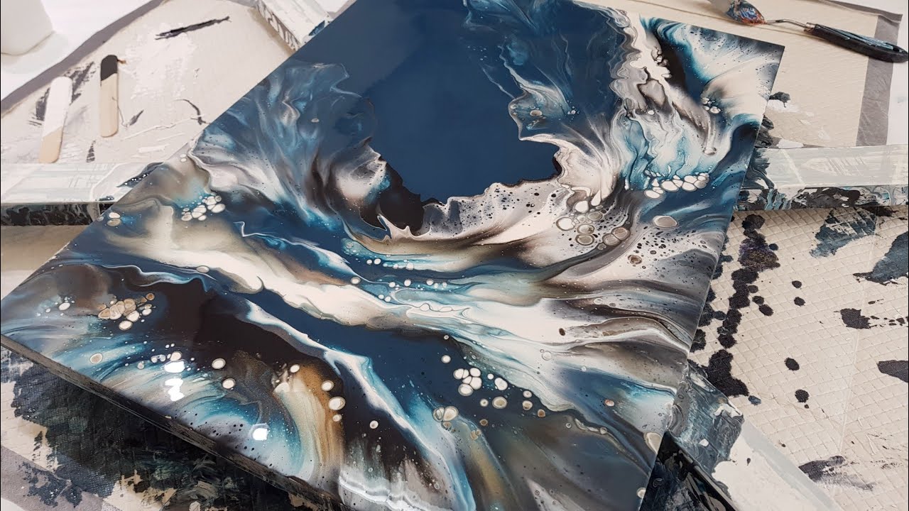 Chaos acrylic blowout! - Acrylic Pour Painting