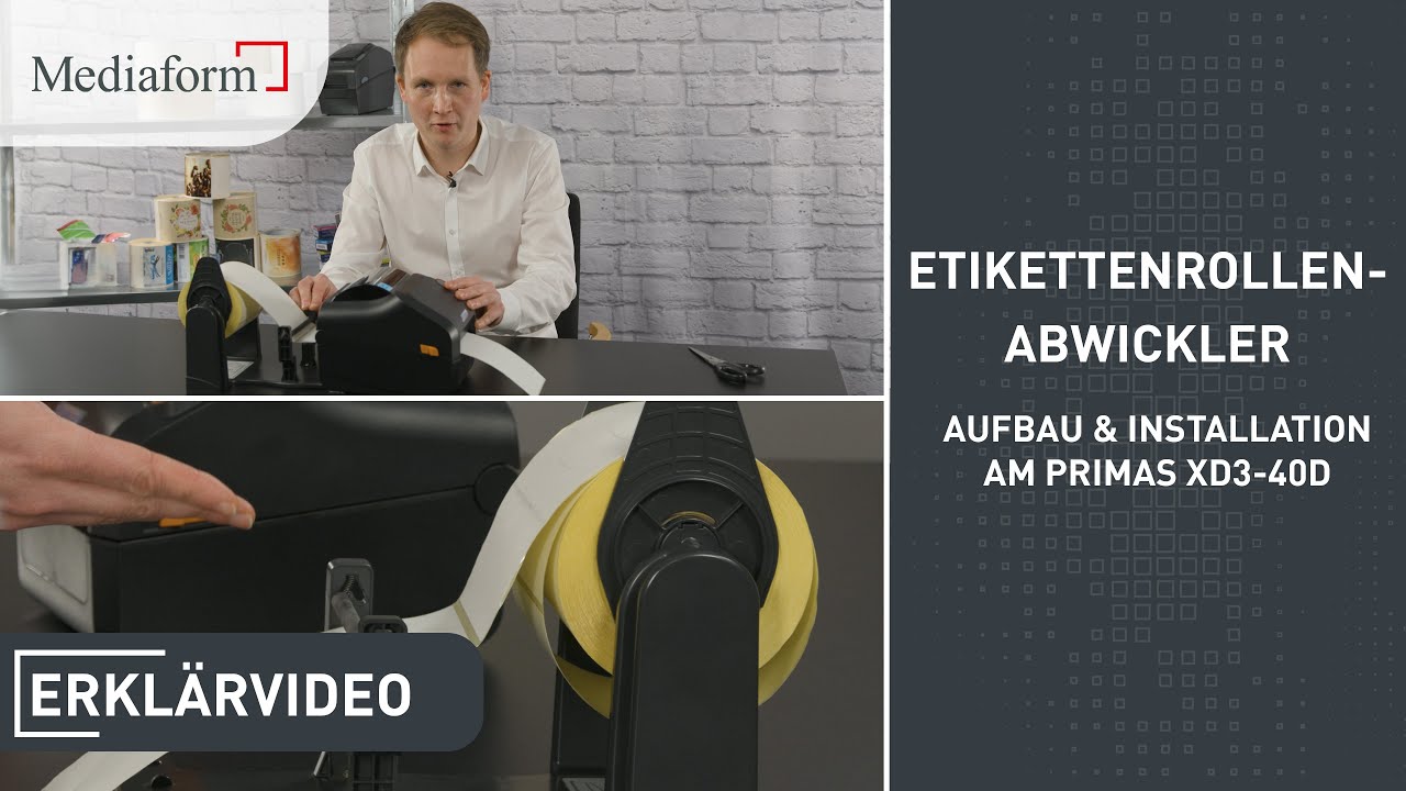 Etikettenrollen-Abwickler für Primas XD3-40d: So einfach ist der Aufbau