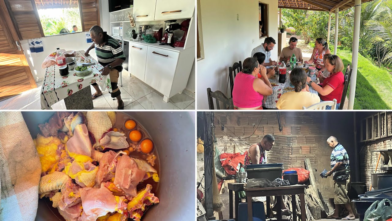 RECEBEMOS ESSA TURMA SUPER ANIMADA PARA UM ALMOÇO COM PIRÃO COM GALINHA DE CAPOEIRA🤤MUITA DIVERSÃO🤩