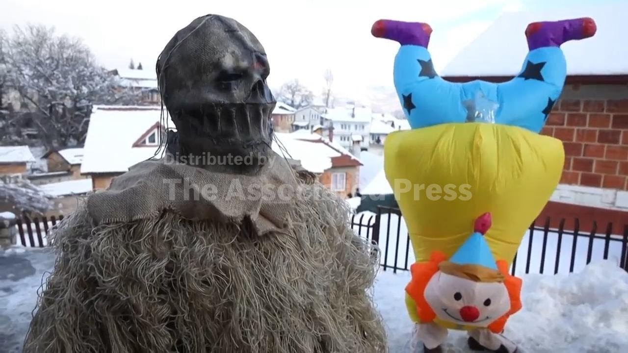 Masked winter festival brings joy to snowy North Macedonia village
