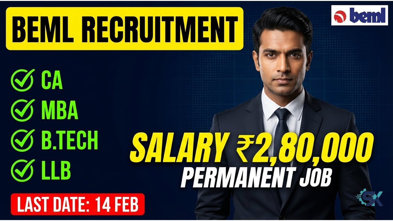 BEML Recruitment 2026 | 27 Executive Posts | Salary ₹2,80,000! 🔥 | CA, MBA, BTech, LLB Apply