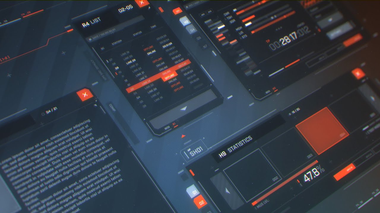 FUI / UI - Screen graphics / Menu set