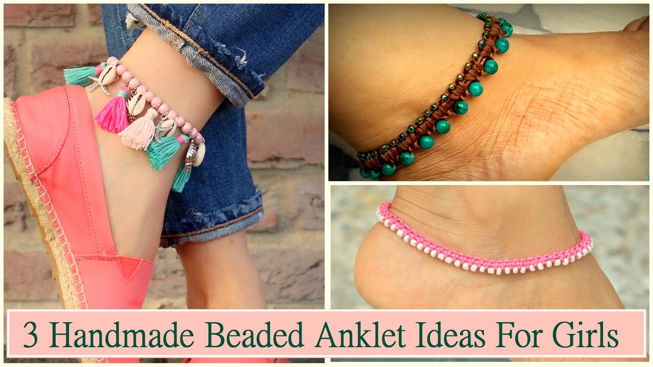 3 Beaded Anklet Ideas for Girls | DIY Jewelry | How To Make Anklets At Home | Creation&you