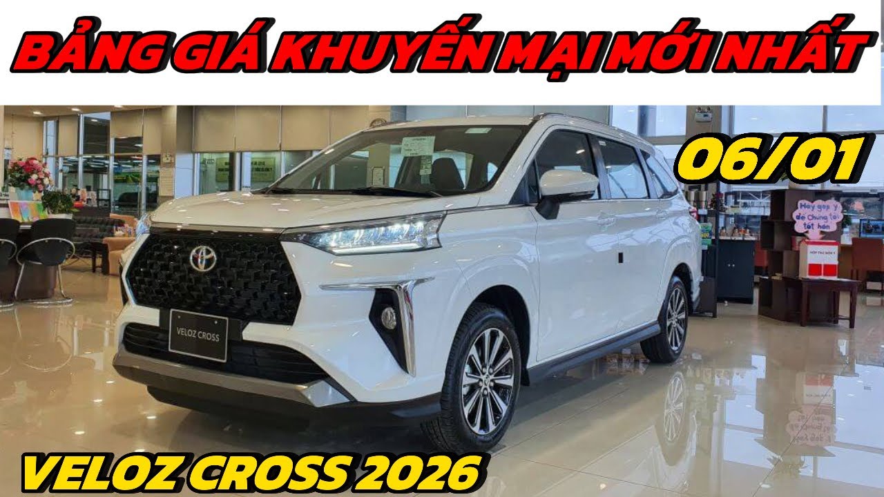 ✅ Bảng giá khuyến mại Toyota Veloz Cross 2026 mới nhất 06/01| Lăn bánh chi tiết