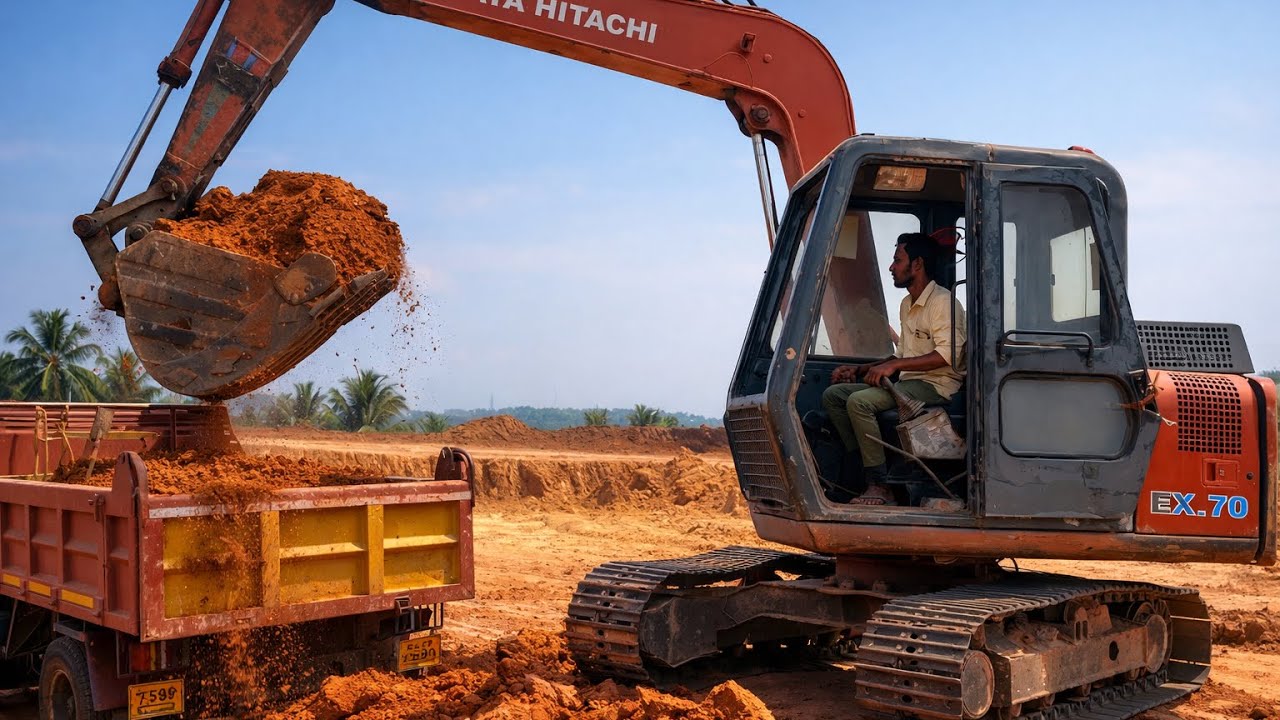 Ultimate Soil Loading Machine 👌🔥| Tata Hitachi Power Smooth and Fast Loading 😱|