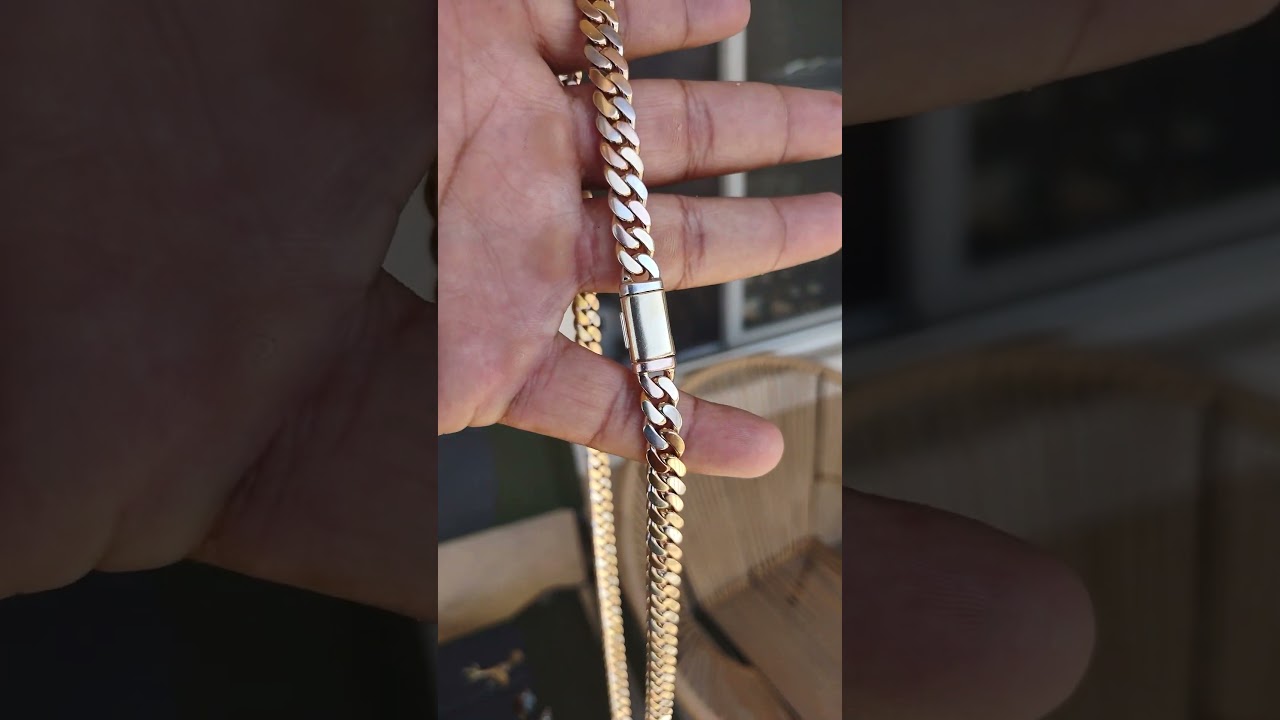3 years update! Daniels Jewelry Inc 14k 8mm Tri Color Miami Cuban Link Chain Sleek Lock #viralvideo