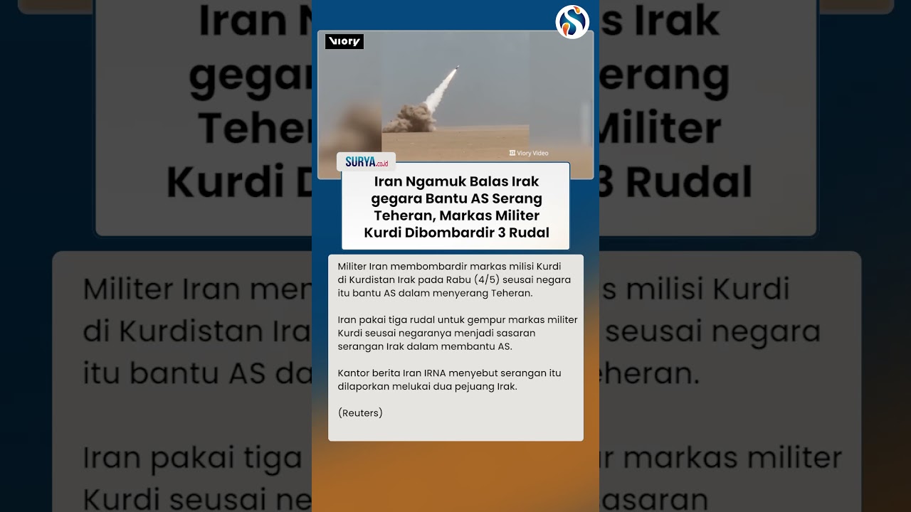 IRAN NGAMUK BALAS IRAK yang Bantu AS Serang Teheran, Markas Militer Kurdi Dibombardir 3 Rudal