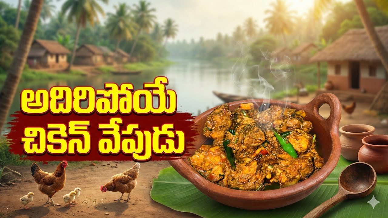 అదిరిపోయే చికెన్ వేపుడు||simple😋tasty Andhra style chicken fry||village style chicken fry||