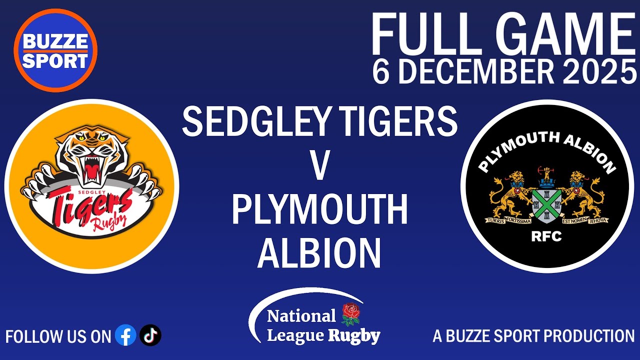 LIVE RUGBY! Sedgley Tigers v Plymouth Albion