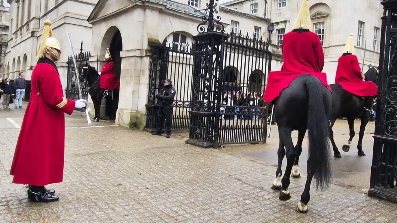 Watch the Stunning Changing of the Horse Guard and an Unusual Crowd of Kids at Horse Guards