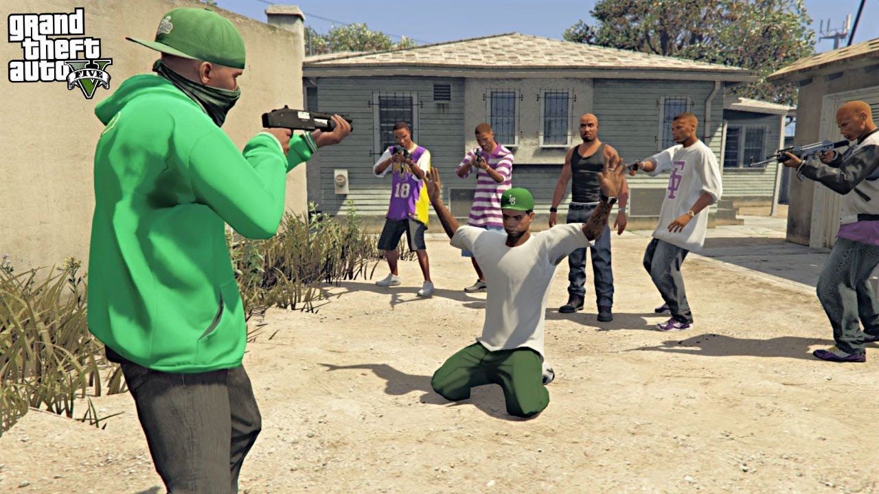 FRANKLIN RESCUING LAMAR from THE BALLERS!!! (GTA 5 Mods)