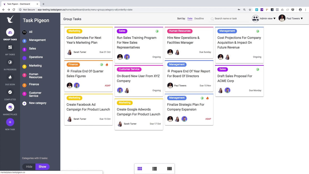 Task Pigeon - Demonstration & User Walk Through 2018