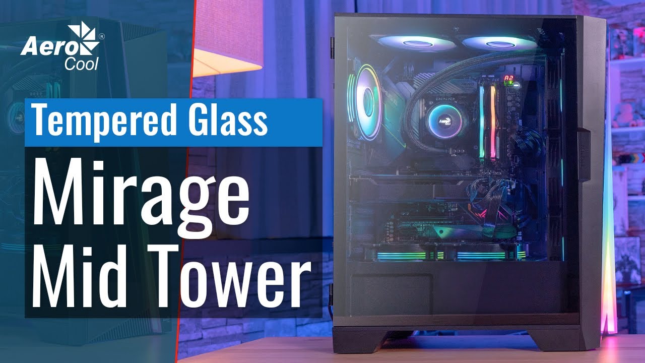 Корпус Mirage Mid Tower - Дизайн боковой панели из закаленного стекла с петлями