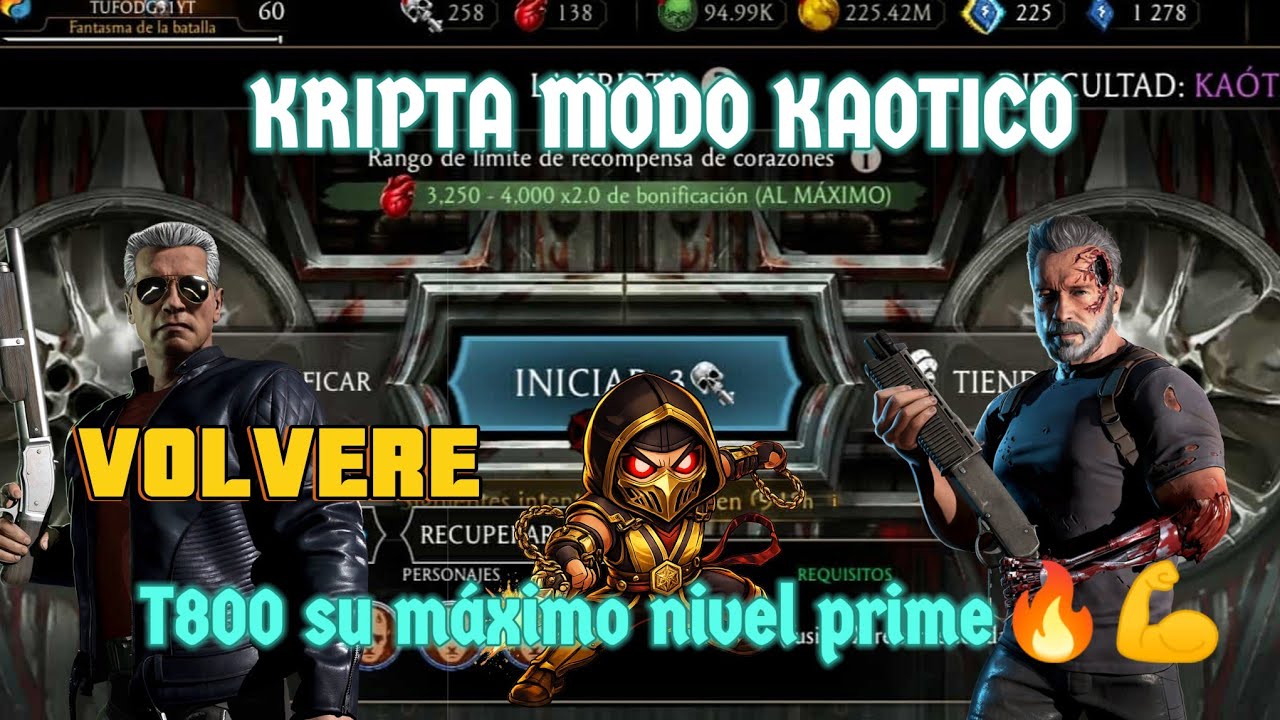 EL T800 EN SU MAXIMO PRIME 🔥💪 KRIPTA MODO KAOTICO|MORTAL KOMBAT MOBILE