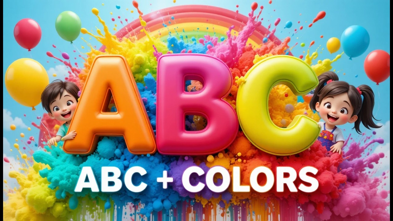 Rainbow ABC Train 🚂 | A to Z Alphabet & Color Names Song