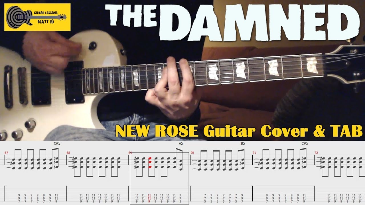 New Rose THE DAMNED Cover | Guitar TAB | Lesson | Tutorial | Punk Song | How To Play